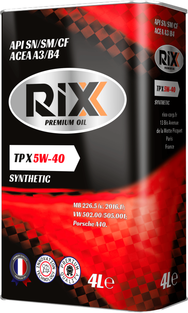 RIXX TP X 5W-40 SN/CF A3/B4 synthetic engine oil