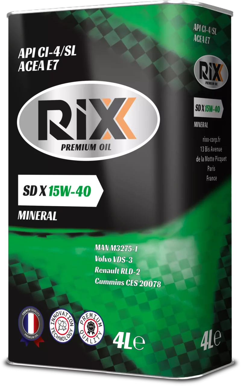 Моторное масло RIXX SD X 15W-40 API CI-4/SL ACEA E7 semi-synthetic